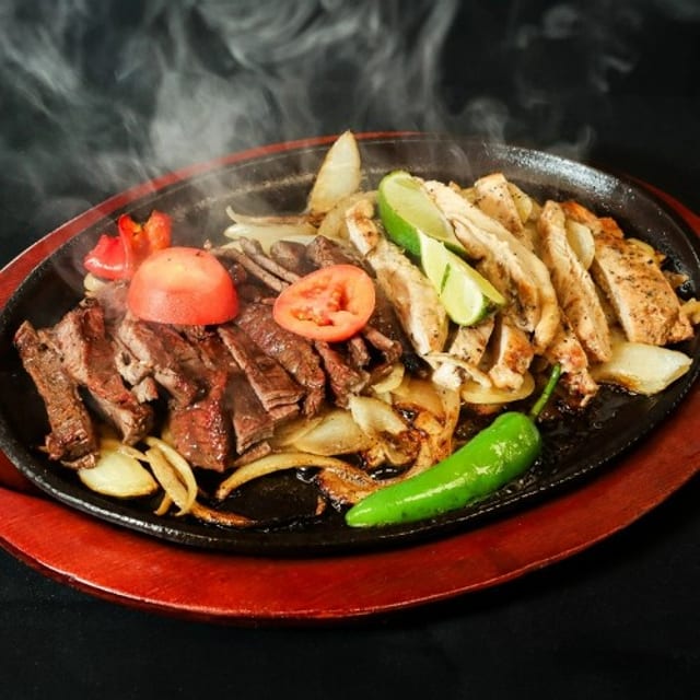 Beef  & Chicken Mix Sizzling Fajitas.